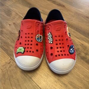 Skechers Kids Red and White Slip-On Sneakers